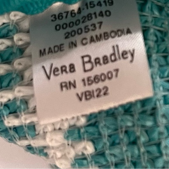 Vera Bradley Antilles Aquatic Straw Drawstring Small Backpack Bundle - Picture 16 of 16